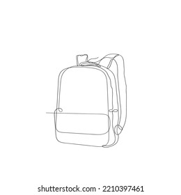 continuous line drawing backpack illustration vector