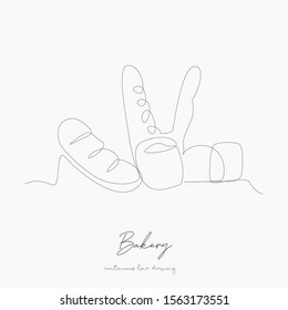 continuous line drawing. bakery. simple vector illustration. bakery concept hand drawing sketch line.