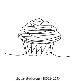 continuous line drawing of bakery vector illustration
