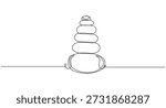 Continuous Line Drawing of Balanced Zen Stones,Pebbles in one continuous line drawing.Zen Stone Cairn Continuous Line Drawing,Balanced Stone Cairn in Continuous Line Art