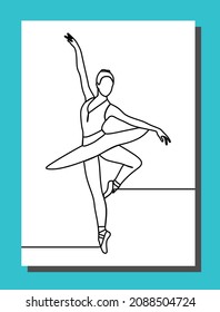 dibujo de línea continua de la bailarina