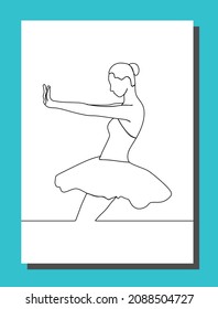 continuous line drawing of the ballerina