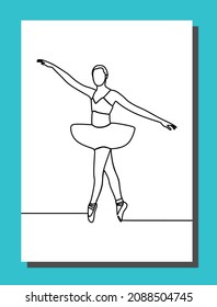 continuous line drawing of the ballerina
