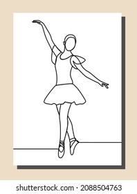 continuous line drawing of the ballerina