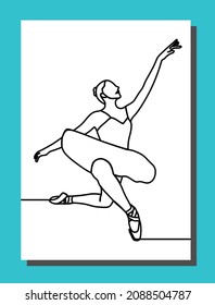 continuous line drawing of the ballerina