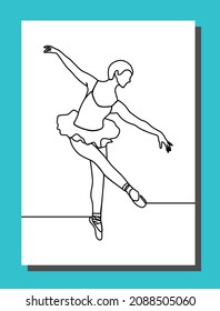 continuous line drawing of the ballerina
