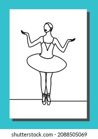 continuous line drawing of the ballerina