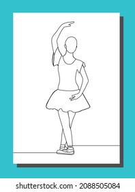 continuous line drawing of the ballerina