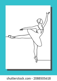 continuous line drawing of the ballerina