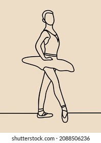 continuous line drawing of the ballerina
