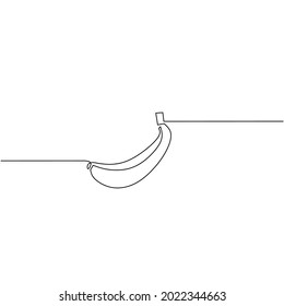 Continuous line drawing of banana, fruit design, object one line, single line art, vector illustration