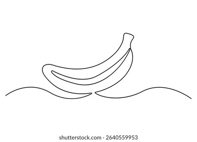 Continuous line drawing of banana Outline vector illustration
