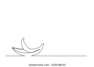 Continuous Line Drawing Banana Vector