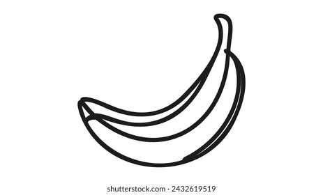 Continuous line drawing of banana. Vector illustration on white background