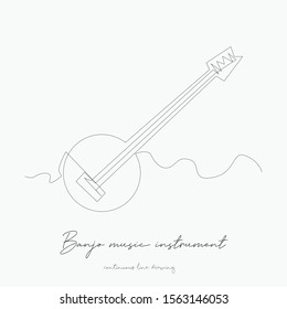 continuous line drawing. banjo music instrument. simple vector illustration. banjo music instrument concept hand drawing sketch line.