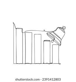 continuous line drawing bar chart with bells
