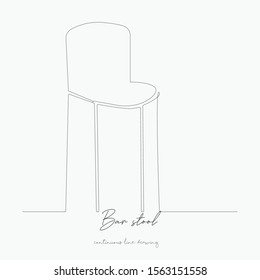 continuous line drawing. bar stool. simple vector illustration. bar stool concept hand drawing sketch line.