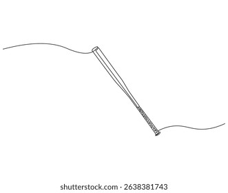 Continuous line drawing of baseball bat. Single line illustration of baseball bat. Baseball toll concept. Editable outline