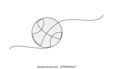 Desenho de linha contínuo do basquete 