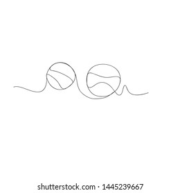continuous line drawing of basketball balls. isolated sketch drawing of basketball balls line concept. outline thin stroke vector illustration