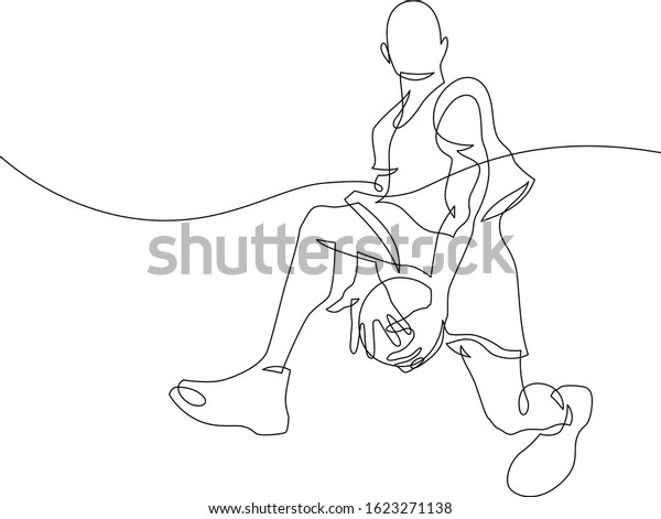 Continuous Line Drawing Basketball Player Stock Vector Royalty Free 1623271138 8718