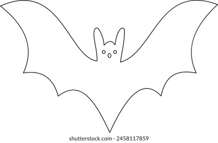 Continuous line drawing of bat. One line drawing background. Vector illustration. Bat continuous line icon