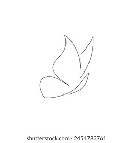 Continuous line drawing of beautiful butterfly simple lines	