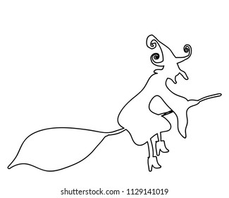 continuous line drawing of a beautiful woman witch Halloween.
linear style and Hand drawn Vector illustrations,
character design outline collection,
cartoon doodle style.
