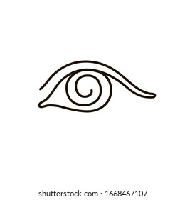Continuous line drawing. Beautiful Woman s eye. Black and white isolated outline vector illustration. Concept for logo