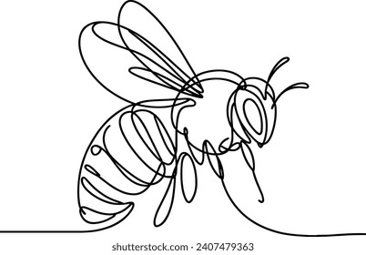 continuous line drawing bee