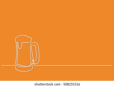 continuous line drawing of beer mug