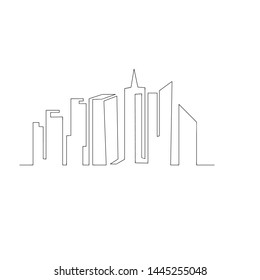 continuous line drawing of big city. isolated sketch drawing of big city line concept. outline thin stroke vector illustration