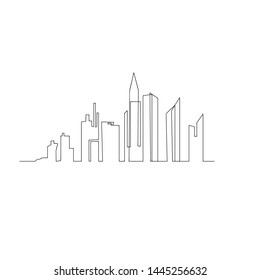 continuous line drawing of big city. isolated sketch drawing of big city line concept. outline thin stroke vector illustration