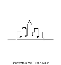continuous line drawing of big city skyline