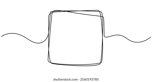 Continuous line drawing of a black square. One-line icon of a geometric frame. A sketch of a rectangular frame. Vector editable line illustration, A single line drawing of a triangle. pro vector.