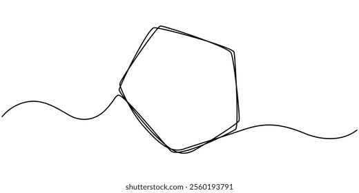 Continuous line drawing of a black square. One-line icon of a geometric frame. A sketch of a rectangular frame. Vector editable line illustration, A single line drawing of a triangle. pro vector.