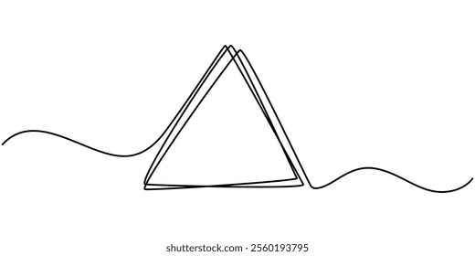 Continuous line drawing of a black square. One-line icon of a geometric frame. A sketch of a rectangular frame. Vector editable line illustration, A single line drawing of a triangle. pro vector.