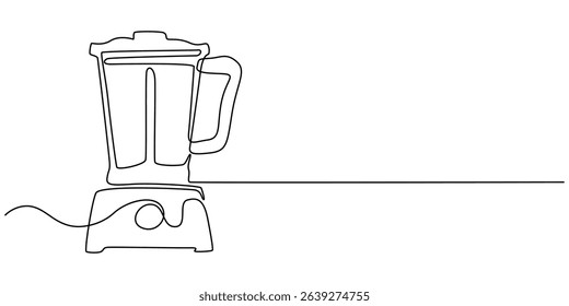 Continuous Line Drawing of Blender Icon. Hand Drawn Symbol Vector Illustration, Blender Smoothie Maker Food Processor continuous one line art drawing, One single line drawing of electric blender home.