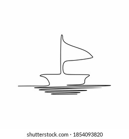 dibujo de línea continua de arte de barco