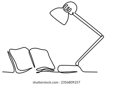 continuous line drawing of book
