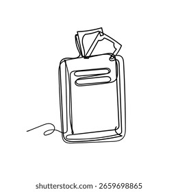 continuous line drawing book and banknote money illustration
