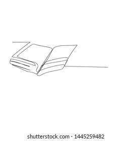 continuous line drawing of book. isolated sketch drawing of book line concept. outline thin stroke vector illustration