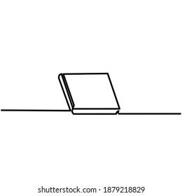 Continuous line drawing of book, one line, vector ilustration