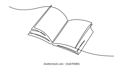 Continuous line drawing of book opening vector illustration for decoration,background,etc. and minimal conceptual decorative art