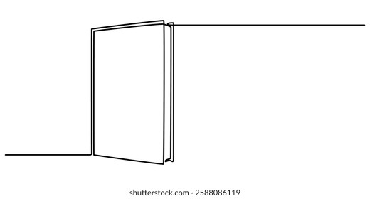 Continuous line drawing of book opening vector illustration, Continuous Line Drawing of Books Icon. Hand Drawn Symbol Vector Illustration, Education, business, back to school hand drawn sketch design.