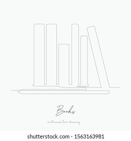 continuous line drawing. books. simple vector illustration. books concept hand drawing sketch line.
