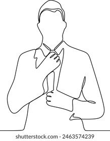 continuous line drawing of a boss being angry with his employee