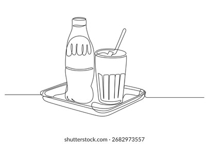 kontinuierliche Linie Zeichnung Flasche Wein mit Weinglas, Glas Champagner oder Wein Glas Linie Kunst, Weinflasche und Glas kontinuierliche Linie Kunst Zeichnung