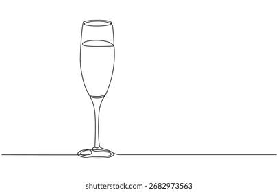 kontinuierliche Linie Zeichnung Flasche Wein mit Weinglas, Glas Champagner oder Wein Glas Linie Kunst, Weinflasche und Glas kontinuierliche Linie Kunst Zeichnung
