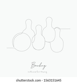 continuous line drawing. bowling. simple vector illustration. bowling concept hand drawing sketch line.